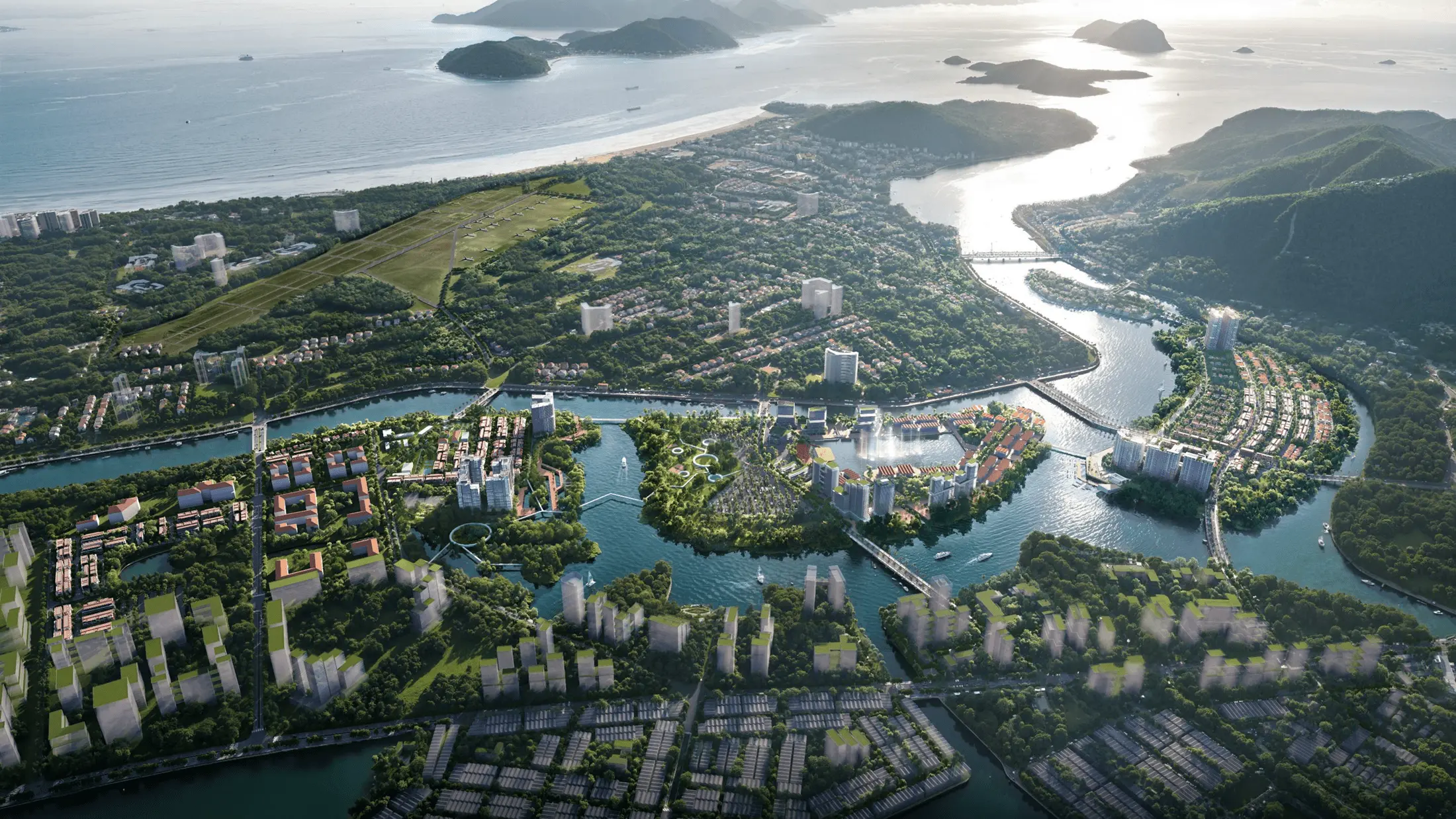 Toàn cảnh vị trí đắc địa của Charmora City - quần thể ba đảo giữa dòng sông, định hình bản đồ mới Nha Trang.
