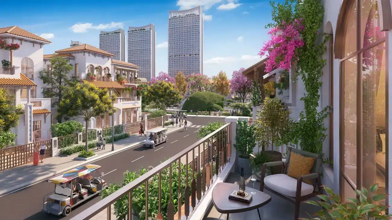 Biệt thự đơn lập Charmora City với thiết kế Champa hiện đại, không gian xanh mát ven sông.
