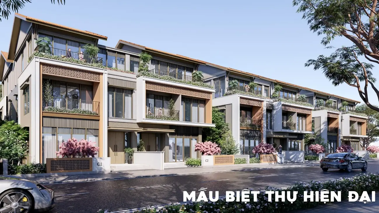Biệt thự hiện đại tại phân khu thấp tầng Charmora City, tận dụng gói vay ưu đãi lãi suất 0% trong 24 tháng.