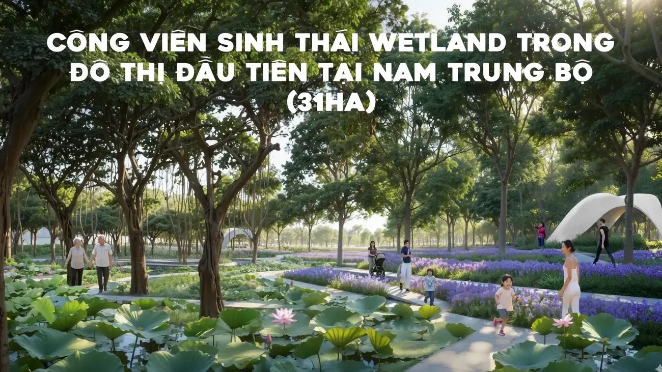 Công viên sinh thái tại Charmora City – tạo không gian sống xanh và thư giãn cho cư dân.