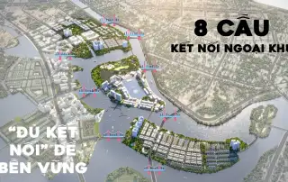 Hệ thống cầu hiện đại kết nối 3 đảo tại Charmora City, Nha Trang, tạo nên điểm nhấn kiến trúc và công nghệ tiên phong của miền Trung.