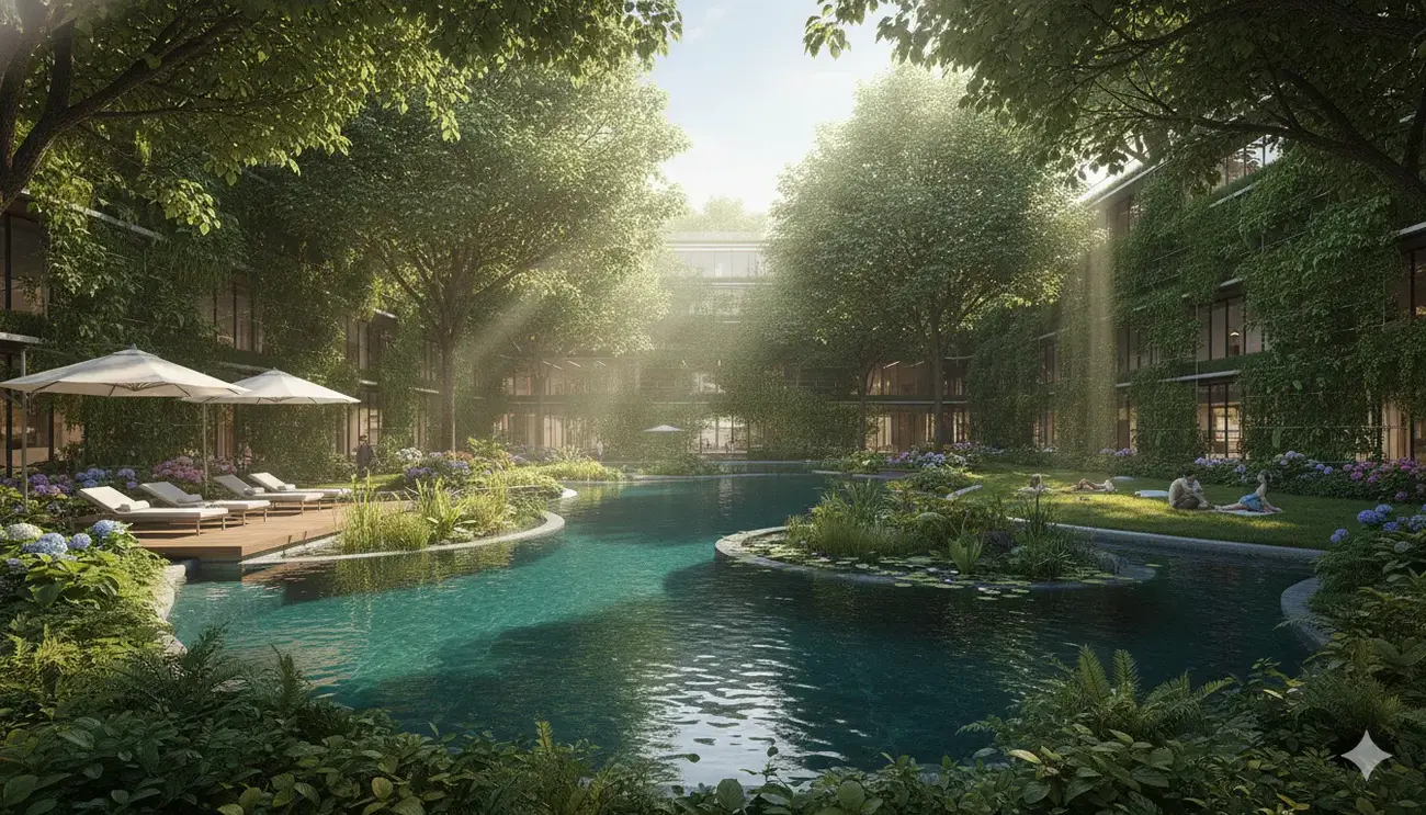 Không gian sống sinh thái tại Charmora City, với chiết khấu và ưu đãi hấp dẫn từ Sun Group.