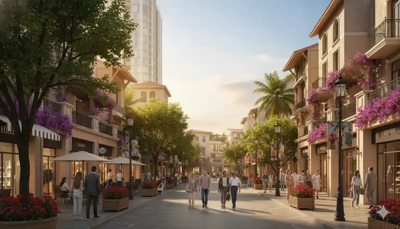 Khu vực shophouse ven sông Charmora City, biểu tượng sống đẳng cấp tại Nha Trang, ra mắt Q3/2025.