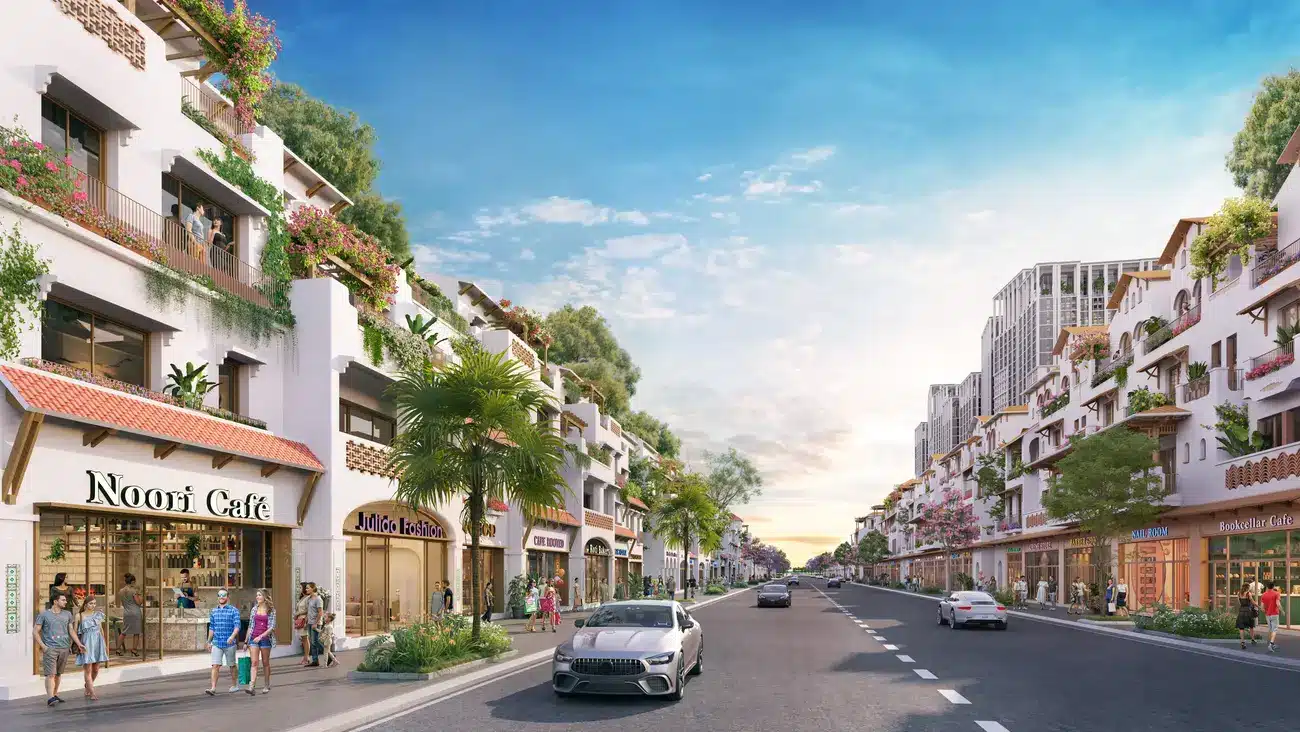 Phố thương mại của Charmora City – khu đô thị tích hợp hiện đại tại Nha Trang, nơi cuộc sống và nghỉ dưỡng hòa quyện.