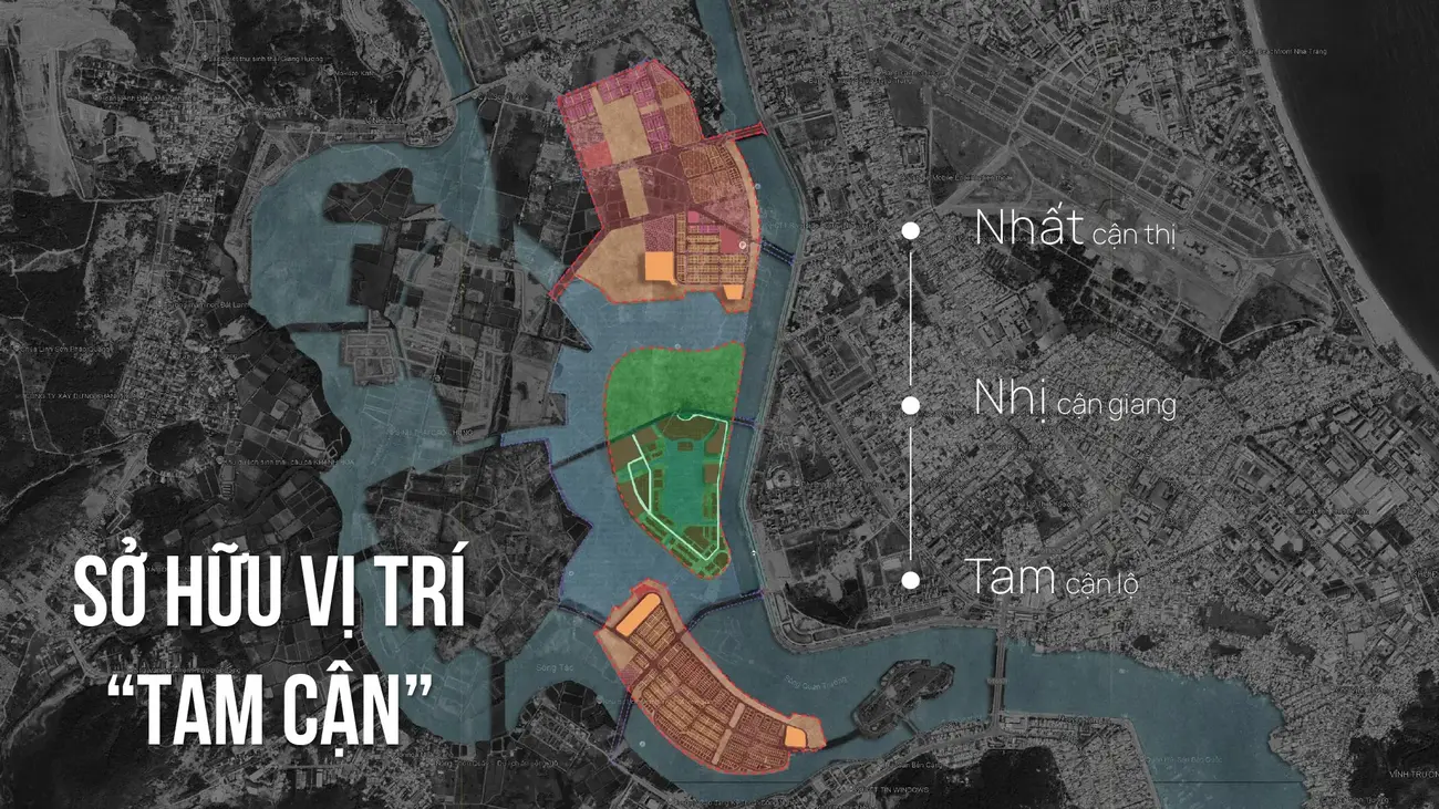 Sơ đồ quy hoạch Charmora City tại Nam Nha Trang với vị trí đắc địa, phong thủy “tam cận” hiếm có.